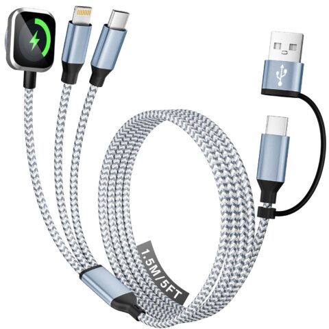 Mpatiby 3-in-1 charging cable with multiple device connectors displayed as a compact travel accessory.