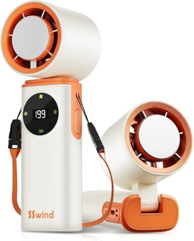SSWind 199-Level Stepless Brushless Motor Handheld Fan with Semiconductor Ice Cooling