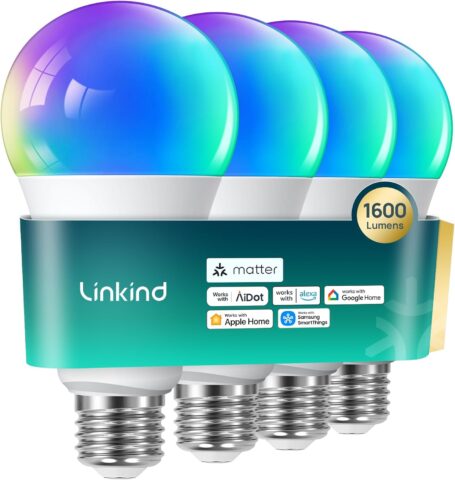 Linkind Matter smart WiFi color changing light bulbs 4-pack deal on Amazon