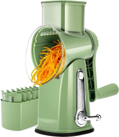 Susteas 5-blade rotary cheese grater and vegetable slicer deal on Amazon.