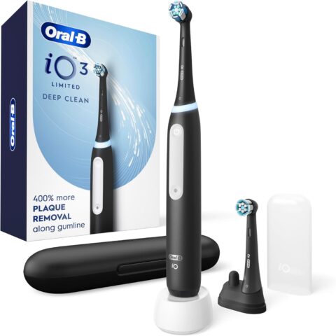 Oral-B iO Series 3 Limited Deep Clean rechargeable electric toothbrush in black on sale at Amazon