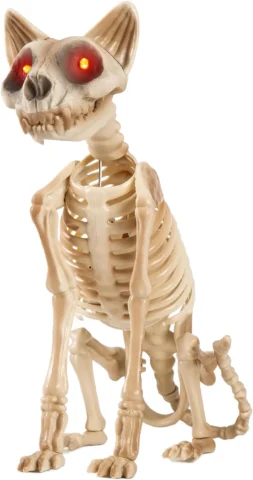 Halloween 15-inch animatronic skeleton cat with moving jaw sound and light-up eyes eBay deal